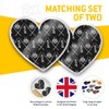 2 x Heart Stickers 7.5 cm - BW - Samurai