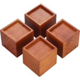 TomGear 4-Inch Solid Pine Furniture Risers – 2000LBS Capacity, Tool-Free Install, Natural Wood Design for Beds, Sofas & Desks (4 Inch)