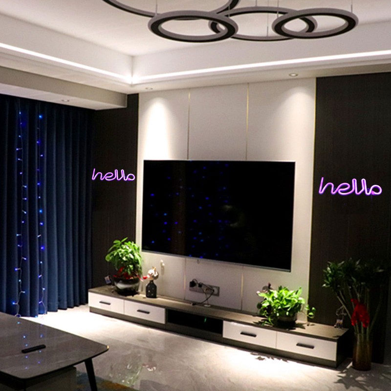 LED Neon Sign Hello Letters Neon Light Wall Decor for