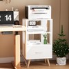 Aenuert Night Stand with Charging Station, White Kids Nightstand with