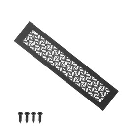 PATIKIL 14 x 3 Inch Door Air Vent Cover, Heavy Duty Aluminum Grille Ventilation Cover Louvered with Mounting Screws for Cabinet Wardrobe Door, Black