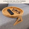 Wooden Sofa Armrest Tray, Foldable Clip-On Style Couch Arm Table