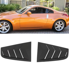 SCITOO Matte Black ABS Rear Side Window Louvers Air Vent Scoop Shades Cover Blinds Fit for 2003-2008 for Nissan 350Z