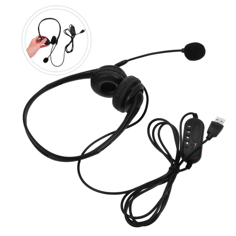 SHINEOFI Wired Noise Cancelling Headset with Microphone for Office Online
