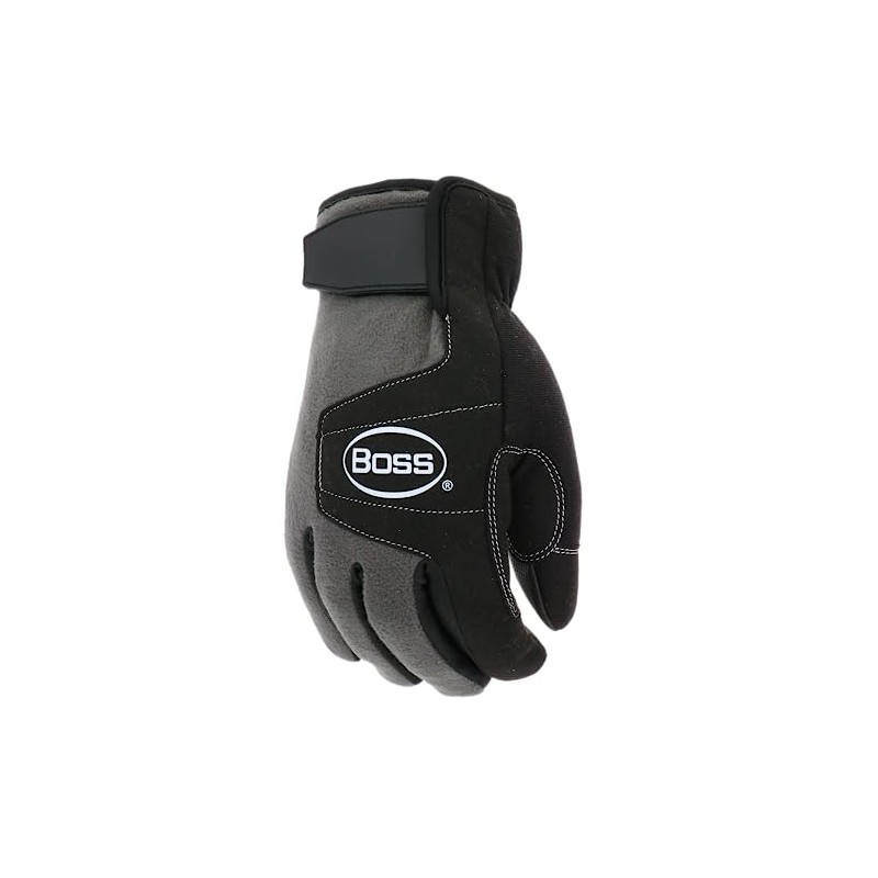 Boss Arctik Utility Gloves, PVC Grip, 60g Therm Lining, Fleece,
