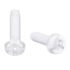 uxcell M3x10mm Plastic Screws PC Transparent Acrylic Phillips Cross Pan Hand Tighten Screw 50Pcs