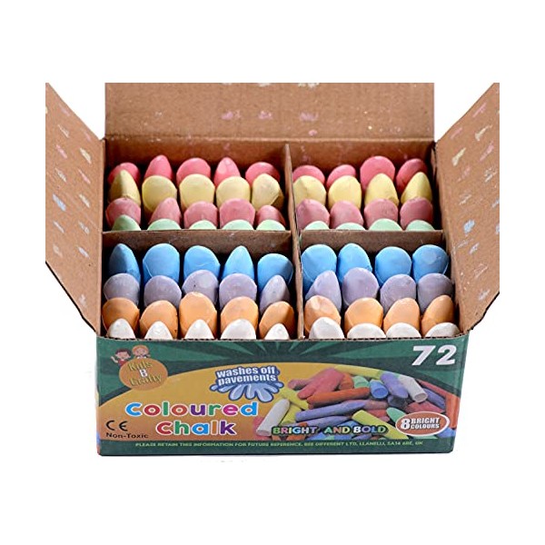 Kids B Crafty Toddlers Chalk 72pcs Coloured Chalks For Children,