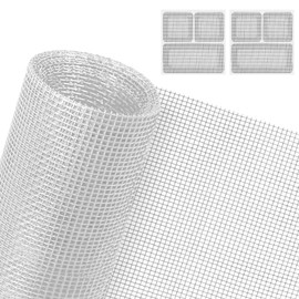AXFEE Fliegengitter Fenster, 200 x 250 cm, Fiberglas-Fliegengitter Gewebe, Insektenschutz Moskitonetz & UV-Beständig, Schneidbar DIY Insektengitter ohne Bohren für Fenstern Türen (Weiß)