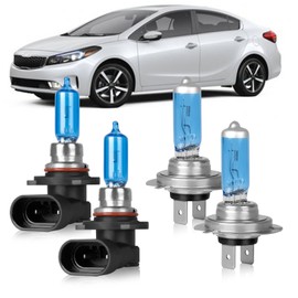 OQSNCV Fit for Kia Forte Headlight Bulbs 2017 2018 2019 2020 2021 2022 Halogen Bulbs, 9005 High Beam+ H7 Low Beam Light Bulbs Halogen Headlamp Replacement Bulbs Kit, Pack of 4
