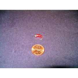 Divide Custom Tackle 1ea Custom #10 UVSL Red Chewee Caddis Larva Trout Walleye Fly Fishing Bass Lure