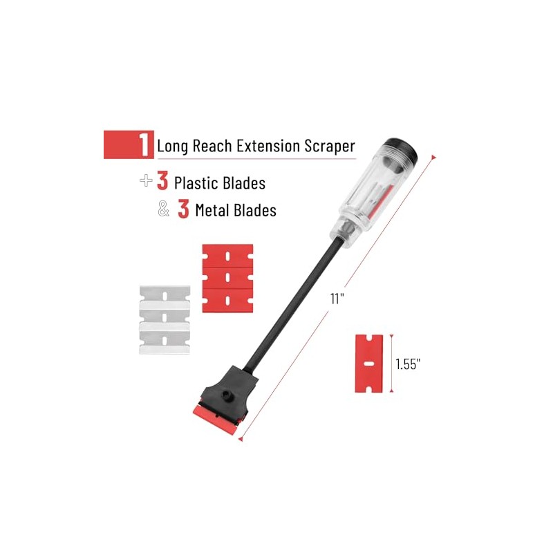 Bates- Long Reach Extension Scraper, 11-Inch, Razor Scraper with Extra