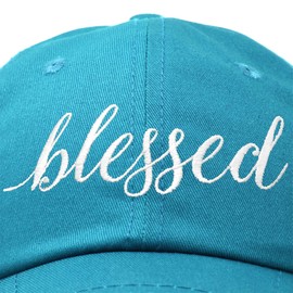 DALIX Blessed - Gorra de béisbol para mujer (algodón suave), Verde azulado, AdjusMesa