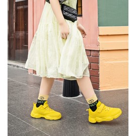 Santiro - Zapatos deportivos para niños y niñas, Amarillo, 17.5 MX Niño pequeño