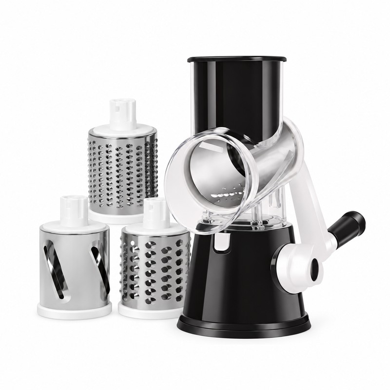 Rotary Vegetable Slicer for Meal Prep – Manual Drum Grater