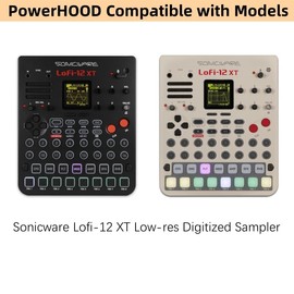 PowerHOOD 12V AC/DC Adapter Compatible with Sonicware Lofi-12 XT Low-res Digitized Sampler Retro Lo-fi Sampling GrooveBox 12VDC DC12V 12volt 12.0 Volts Power Supply Cord Charger Cable PSU Mains