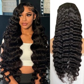 13x4 HD Lace Front Pixie Curly Wig Original Vietnamese Raw Hair Wig Bone Straight Burmese Curly Human Hair Wigs for Black Womenstyle: Loose Deep Wave, stretched length: 12 inches, Lace Size: hd 4x4 closure wig 180%
