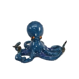 ICE ARMOR 6.75" W Blue Octopus Figurine Statue Sculpture Ornament Decoration Home/Room Decor Ideas for Housewarming, Holidays and Birthdays Great Collectible