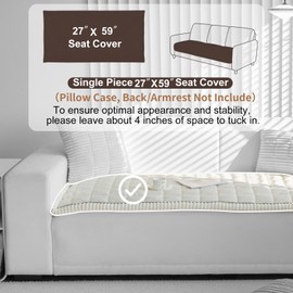 Aucrovee Couch Cover for Dogs Washable, Non Slip Sofa Covers for Pets 3 Cushion Couch Sofa, Sectional Slipcover Furniture Protector (1 PCS 27.5"x59" White)