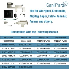 SanilParts Refrigerator Ice Dispenser Door Kit 8201756 Compatible with Some Whirlpool Refrigerators Replaces W10823377 AAP4453798 PS4218879