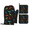 WAWOWA Shark Oven Mitts and Potholders BBQ GlovesSets of 4,