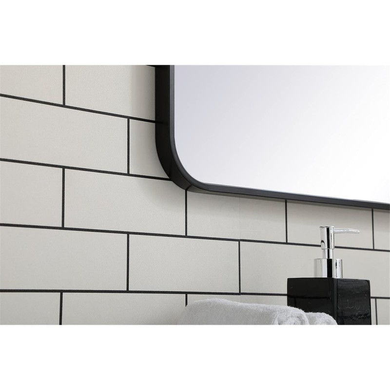 Elegant Decor Evermore 22x40 Soft Corner Metal Rectangular Mirror in