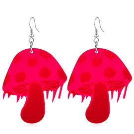 QUPENGXU Acrylic Colorful Mushroom Dangle Drop Earrings for Women Sweet Fresh Chic Charm Food Pendant Drop Earrings For Women Jewelry (style-2)