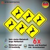 Pack of 6 Warning Stickers 5 x 5 cm Wild