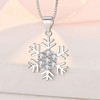Deyanse Silver Necklace for Women, 925 Sterling Silver Snowflake Pendant