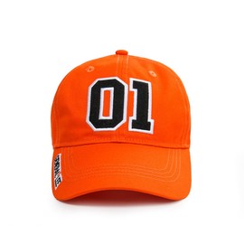 Applique Embroidered 01 General Lee Good Ol' Boy Adjustable Unisex-Adult Baseball Cap Hat (Orange)(Size: One Size)