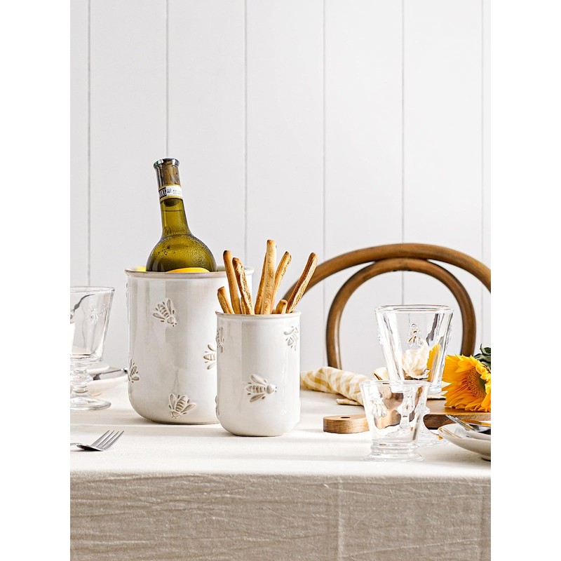 LE TAUCI Utensil Holder for Kitchen Counter - 6.9"+5.3" Ceramic