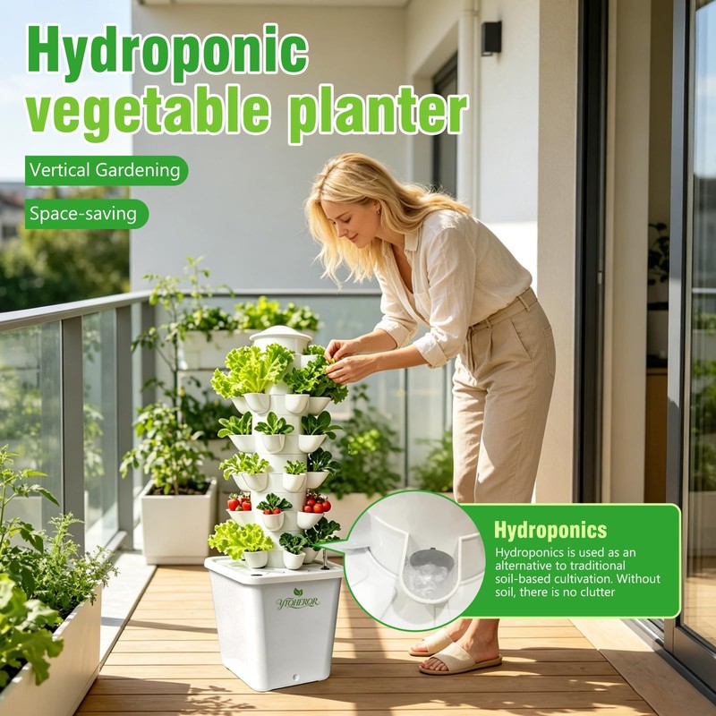 YTQHERQR Hydroponics Tower Indoor Growing System Vertical Garden Planter Indoor