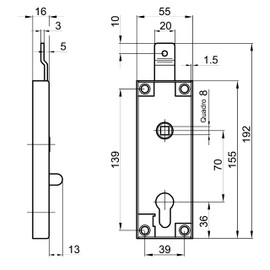 YALE Y9B03415 9B0 Series Lock, Matt/Nickel-Plated