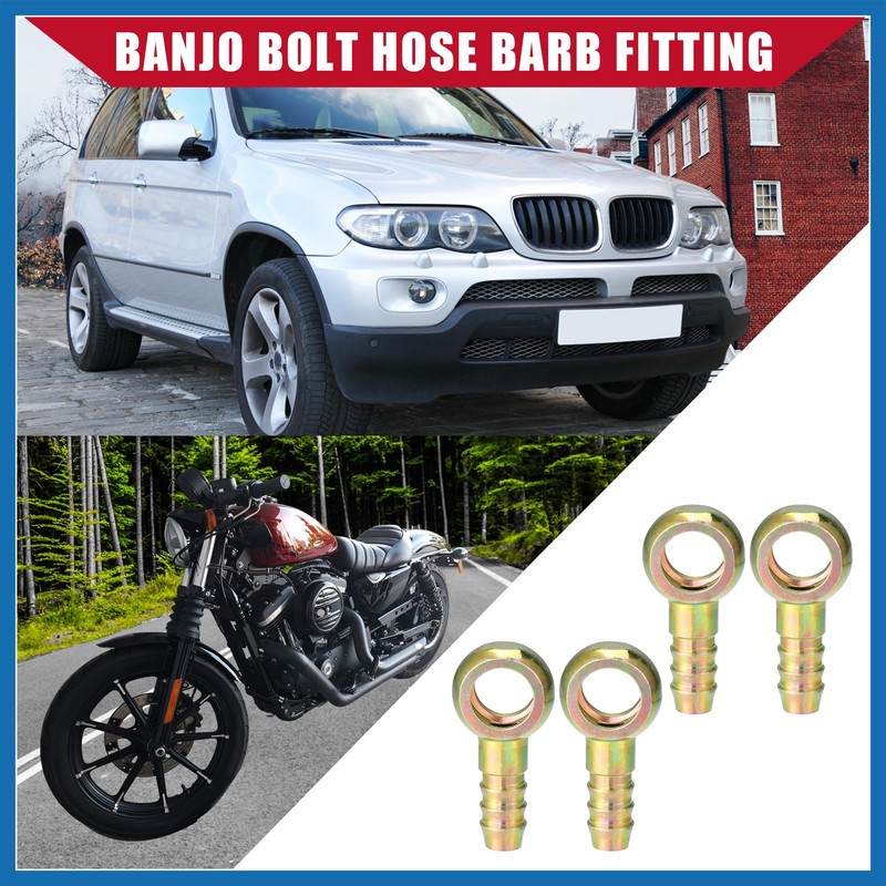 A ABSOPRO Banjo Bolt Hose Barb Fitting/Inner Brake Fuel Line
