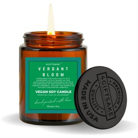 4GiftSake - 8oz Handmade Candle - Unique Scent of Rainforest - Eco-Friendly Vegan Soy - Premium Quality - Elevate Space with Enchanting Aroma (Verdant Bloom)