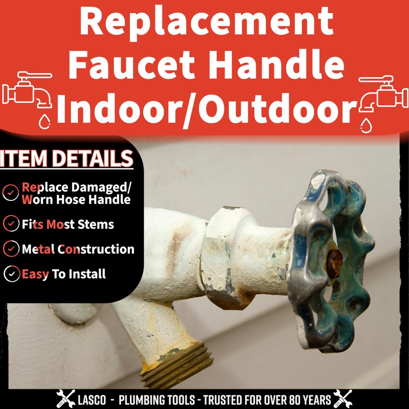 LASCO 01-5105 Metal Outside Faucet Hose Bibb Round Wheel Handle,
