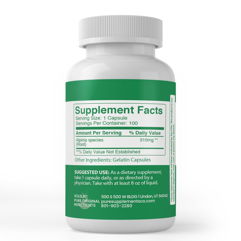 PURE ORIGINAL INGREDIENTS Galangal Root (100 Capsules), Always Pure, No
