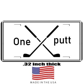 Mako Golf  one putt aluminum vehicle license plate car truck SUV tag White