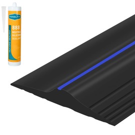 ToLanbbt 10Ft/3.05M Universal Garage Threshold Seal Strip with 300ml Black Sealant/Adhesive, Garage Door Bottom Weatherproof Strip Rubber DIY Weather Stripping Replacement(Blue)