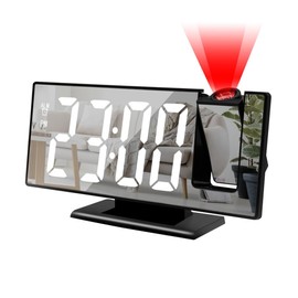 MiOYOOW Alarm Clock, Bedroom Alarms, 3-Level Brightness, Small Digital Clock with 180° Rotating Projector for Home