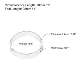 MECCANIXITY 500 Pack Rubber Band Stretchable Rubber Elastic Band Clear 16mm x 3mm Hair Rubber Bands for Home Office