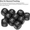 20Pcs Black Polyhedral Dice Set, 6-Sided Number Dice, 16mm, Round