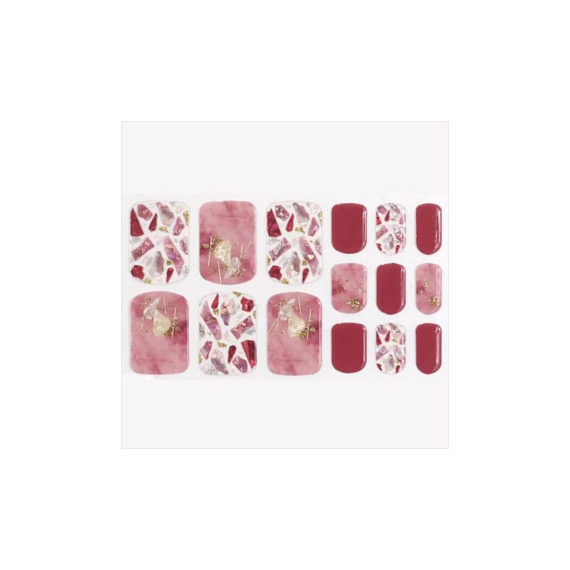 Lisd'or Moulin Rouge Gel Nail Seal Foot Nails, 31 Pieces