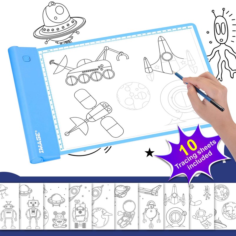IMAGE Light Up Tracing Pad Blue Drawing Tablet Coloring Board