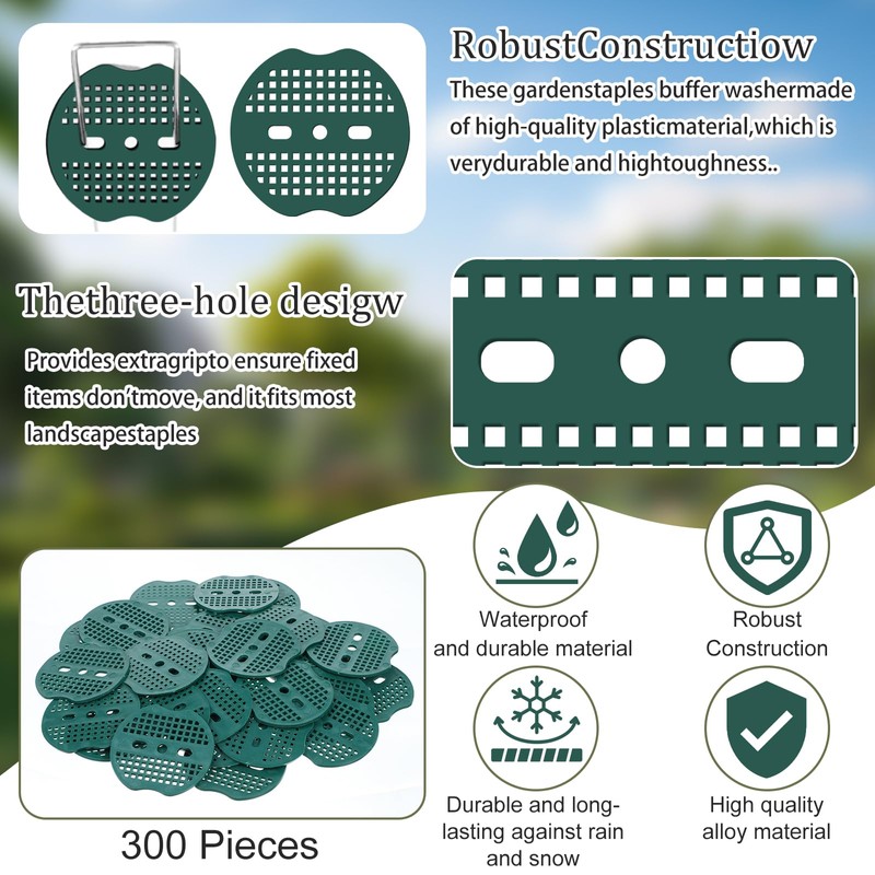 300 Pcs Landscape Staple Gasket Garden Landscape Staples Washer Pad