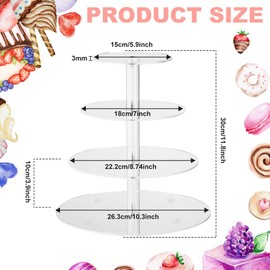 HEKOBAG Acrylic Cupcake Stand, Clear Dessert Pastry Tower Round Food Display Stands Premium Cupcake Holder Acrylic Cupcake Tower for Wedding, Birthday, Theme Party, Baby Shower (4 Tier)
