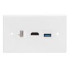 Household CAT6 HDMI USB3.0 Interface Socket Panel Clip On Wall