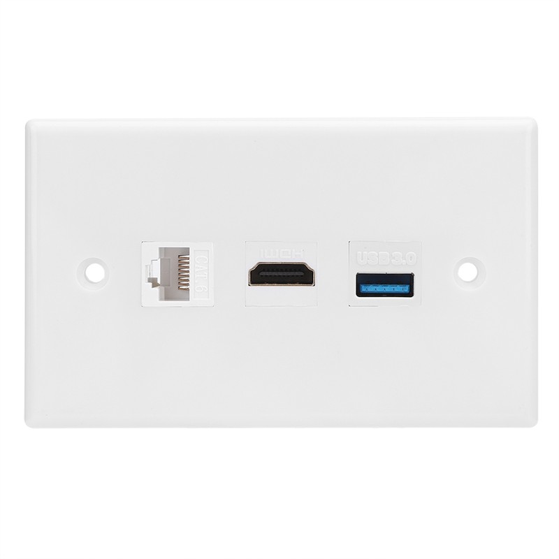 Household CAT6 HDMI USB3.0 Interface Socket Panel Clip On Wall