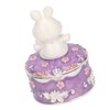 Rabbit Figurine Trinket Boxes Hand Painted Rhinestones Small Jewelry Box