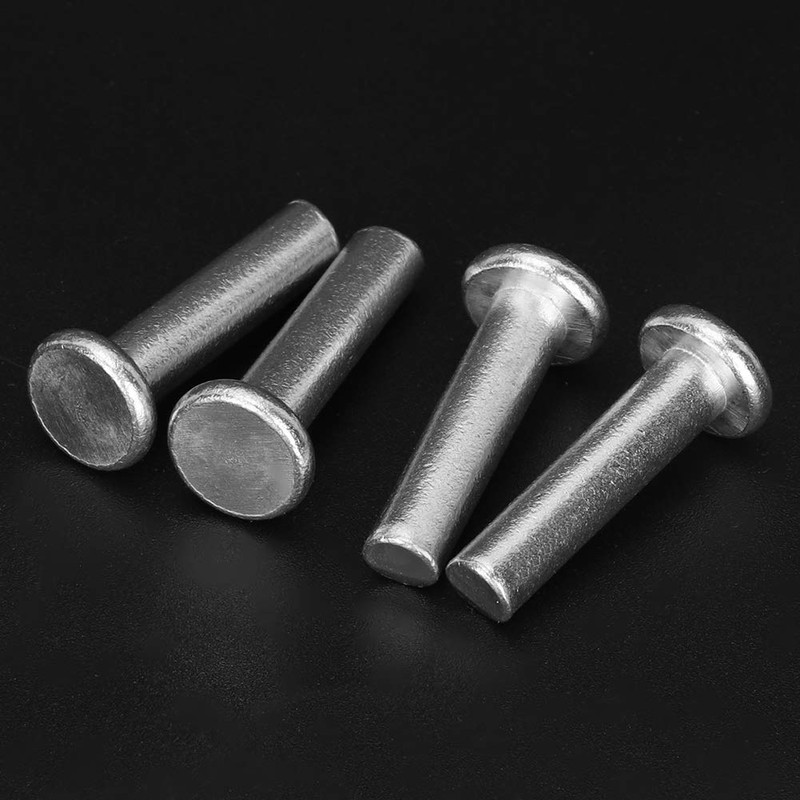 Hyuduo 20Pcs Gb867 M6 Flat Head Solid Aluminum Rivets Fasteners(M6*25),Rivet