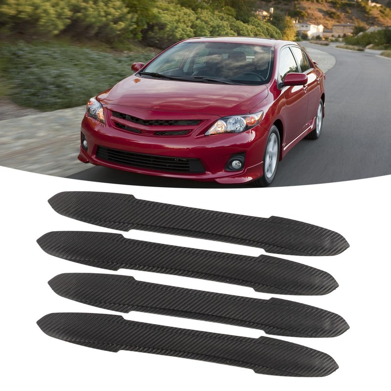 4PCS Bumper Guard Strip Carbon Fiber Pattern Textured 43cm Length